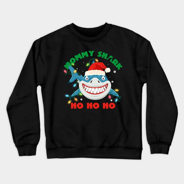 Mommy Shark Ho Ho Ho Christmas Crewneck Sweatshirt by mckinney